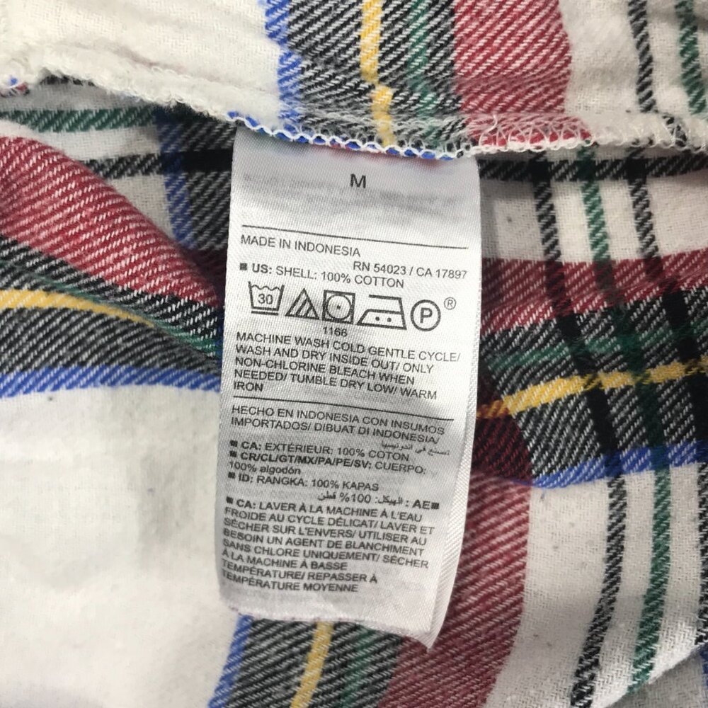 Old Navy Pants Womens Medium White Plaid Flannel Drawstring Lounge Pajama Pocket - Picture 7 of 12